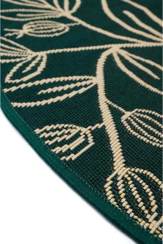 Dywan okrągły zewnętrzny Jungle liście zielony - brzeg