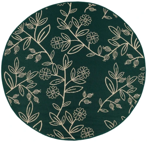 Dywan okrągły zewnętrzny Jungle liście zielony