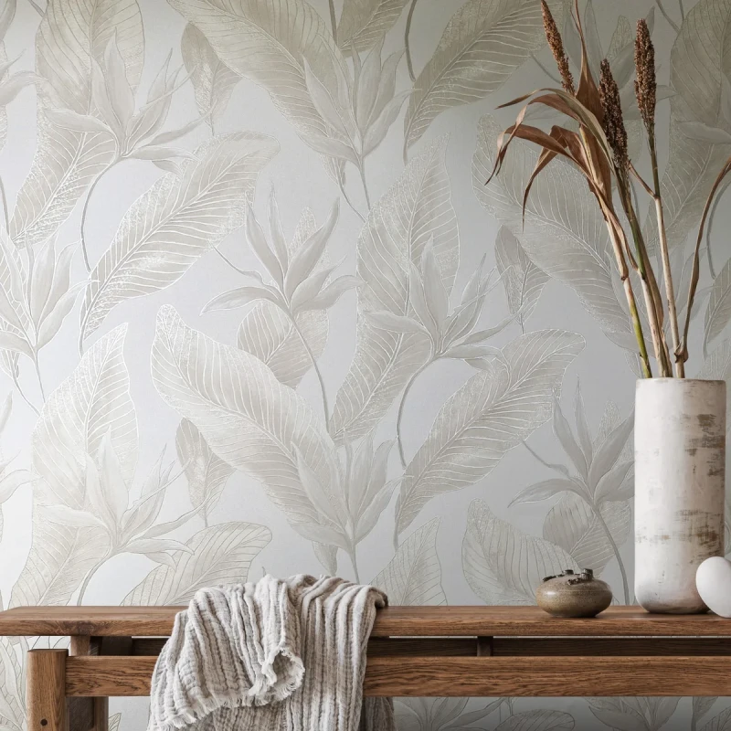 Designerska tapeta z motywem liści na ścianę 36462 Whisper Marburg.webp