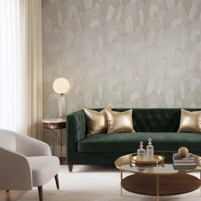 Beżowa tapeta nowoczesna do salonu 36428 Marburg Whisper.webp