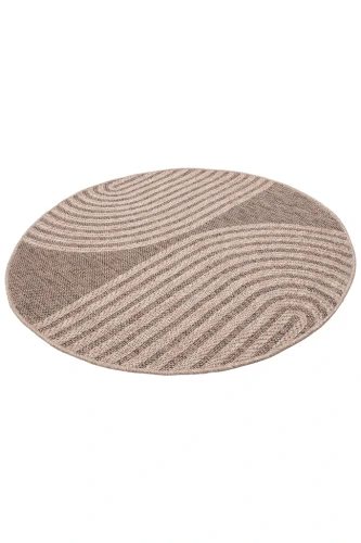 Dywan okrągły zewnętrzny Kenzy Patio 5029 178 nature rzut z boku