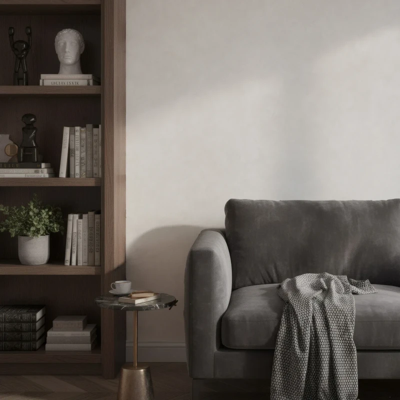 Szara tapeta imitacja tynku dekoracyjnego do salonu 36415 Marburg.webp