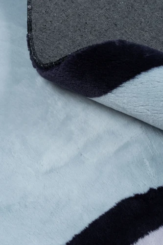 Dywan pluszowy okrągły Maximo geometria niebiesko-szary - runo