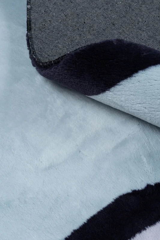 Dywan pluszowy okrągły Maximo geometria niebiesko-szary - runo