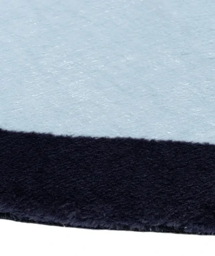 Dywan pluszowy okrągły Maximo geometria niebiesko-szary - brzeg