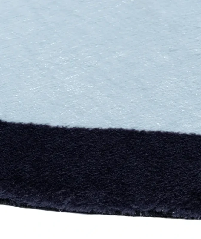 Dywan pluszowy okrągły Maximo geometria niebiesko-szary - brzeg