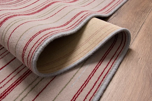 Chodnik wełniany nowoczesny w kolorowe pasy Agnella AXO beż - spód