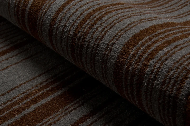 Chodnik wełniany nowoczesny pasy Agnella AXO zielony - runo