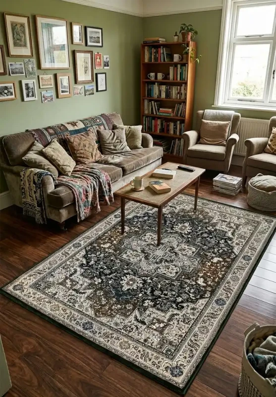 Dywan Dywilan Rich Karastan green aranżacja