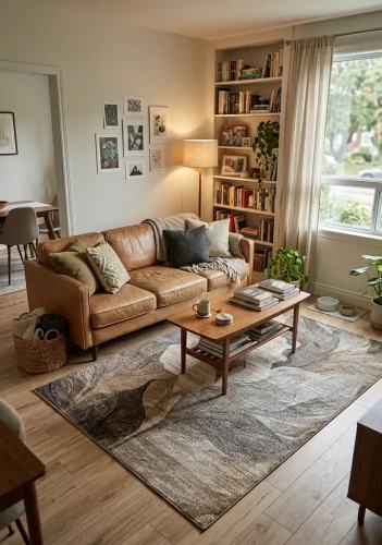 Dywan nowoczesny Dywilan Bella 2 P490A grey-brown aranżacja