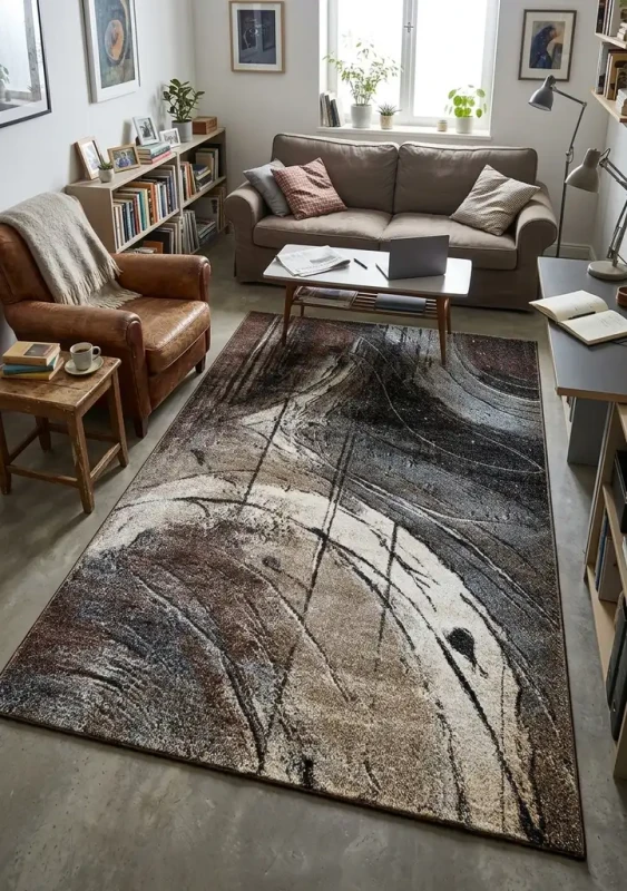 Dywan nowoczesny Dywilan Bella 6 Q013A grey-brown aranżacja