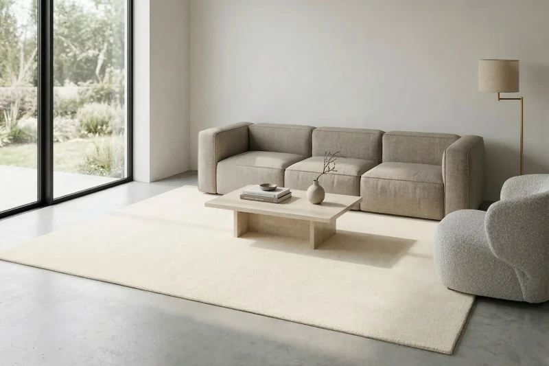 Dywan wełniany Carpet Decor Handmade Rio kremowy do salonu