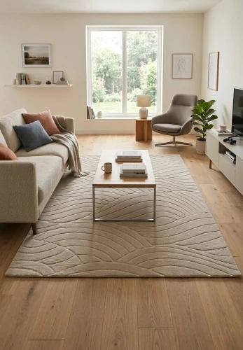 Dywan art deco 3d Dywilan Juno Lux 1 F707A beige aranżacja