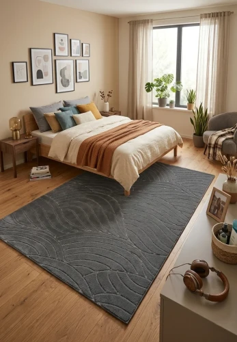 Dywan art deco 3d Dywilan Juno Lux 1 F707A grey aranżacja