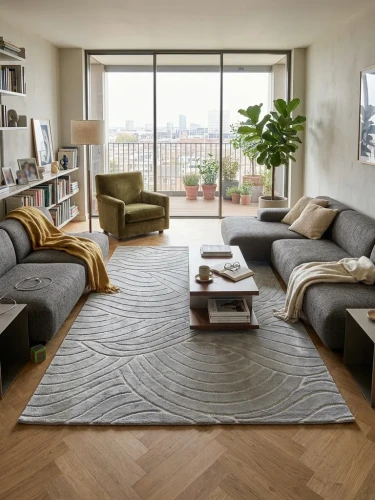 Dywan art deco 3d Dywilan Juno Lux 1 F707A l.grey aranżacja