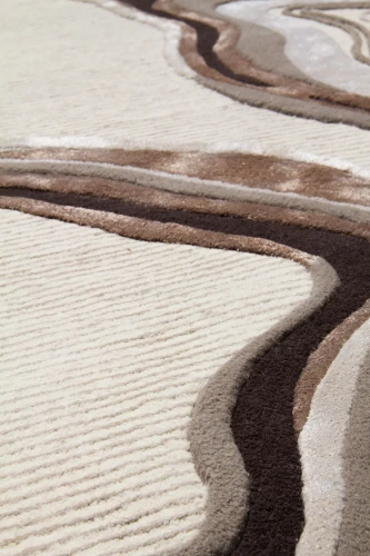 Dywan wełniany Carpet Decor Handmade Lava beżowy - runo 3d