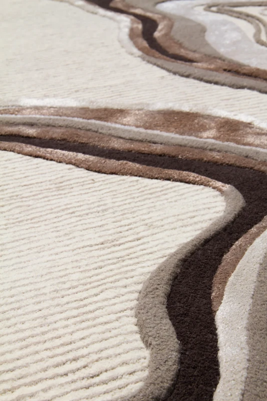 Dywan wełniany Carpet Decor Handmade Lava beżowy - runo 3d