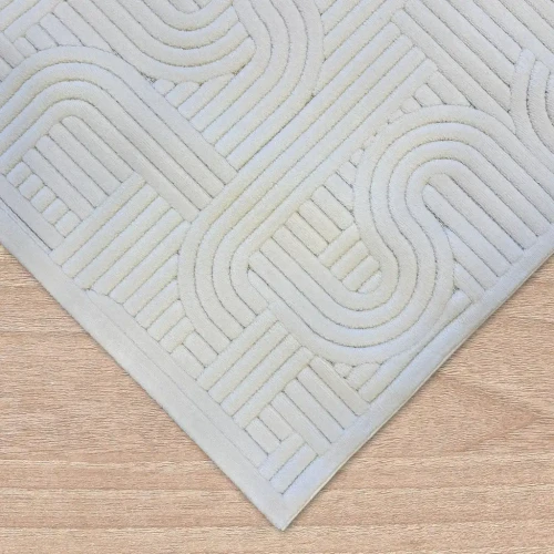 Dywan art deco 3d Dywilan Juno Lux 2 E341A cream obszycie