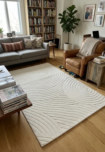 Dywan art deco 3d Dywilan Juno Lux 3 F705A cream aranżacja