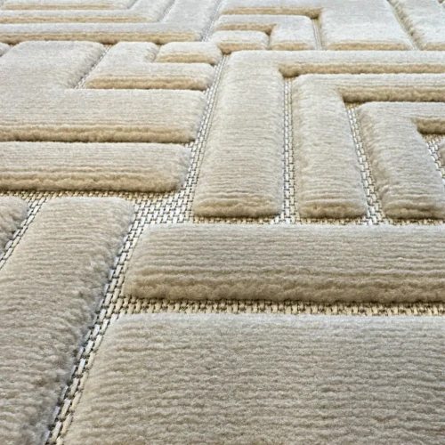 Dywan art deco 3d Dywilan Juno Lux 4 D147A beige  runo