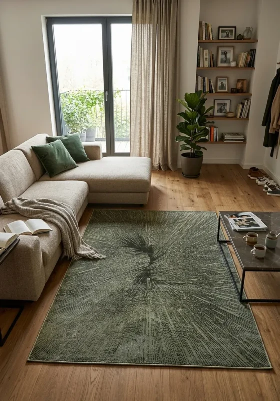 Dywan nowoczesny Dywilan Pure 1 EB273 green aranzacja