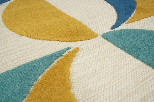 Dywan zewnętrzny geometria Carpet Decor Outdoor Verano beżowo-niebiesko-żółty - runo