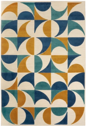Dywan zewnętrzny geometria Carpet Decor Outdoor Verano beżowo-niebiesko-żółty