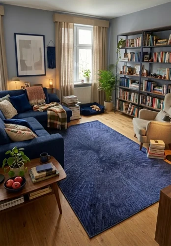 Dywan nowoczesny Dywilan Pure 1 EB273 blue aranżacja