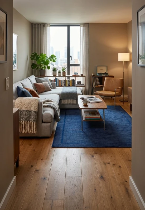 Dywan nowoczesny Dywilan Pure 2 J2659X blue aranżacja