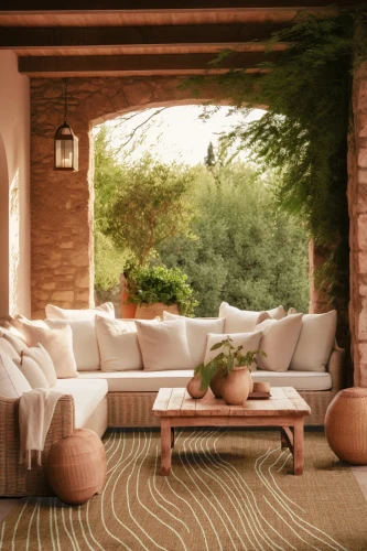 Dywan zewnętrzny płaskotkany Carpet Decor Outdoor Duna beż na werandzie