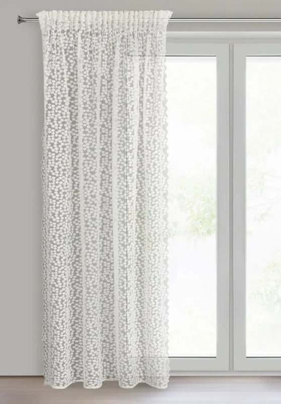 Firanka do salonu gotowa na taśmie 130x270 cm tiulowa z haftem.webp