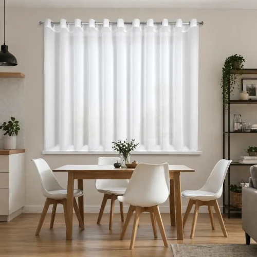 Firana gotowa na przelotkach biała 400x160 cm Debra