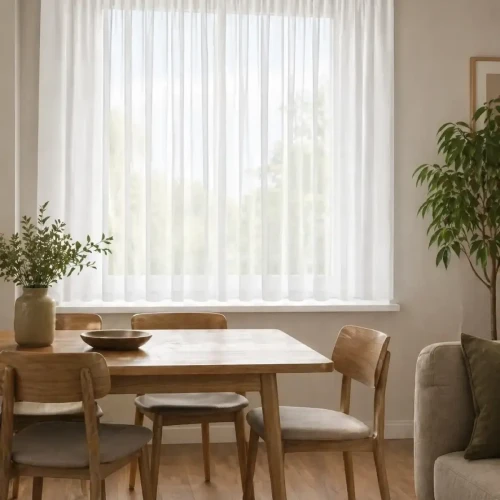 Firanka krótka do jadalni gotowa 400x160cm wizualizacja aranżcyjna.webp