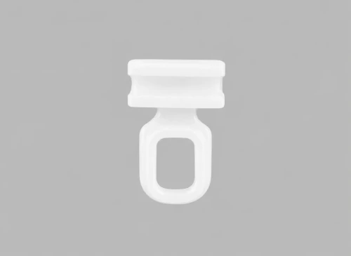 Ślizg do karnisza szynowego biały z oczkiem Zegar