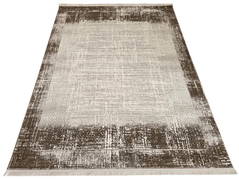 Dywan vintage 3d  ramka Exclusive 715 kremowo-brązowy