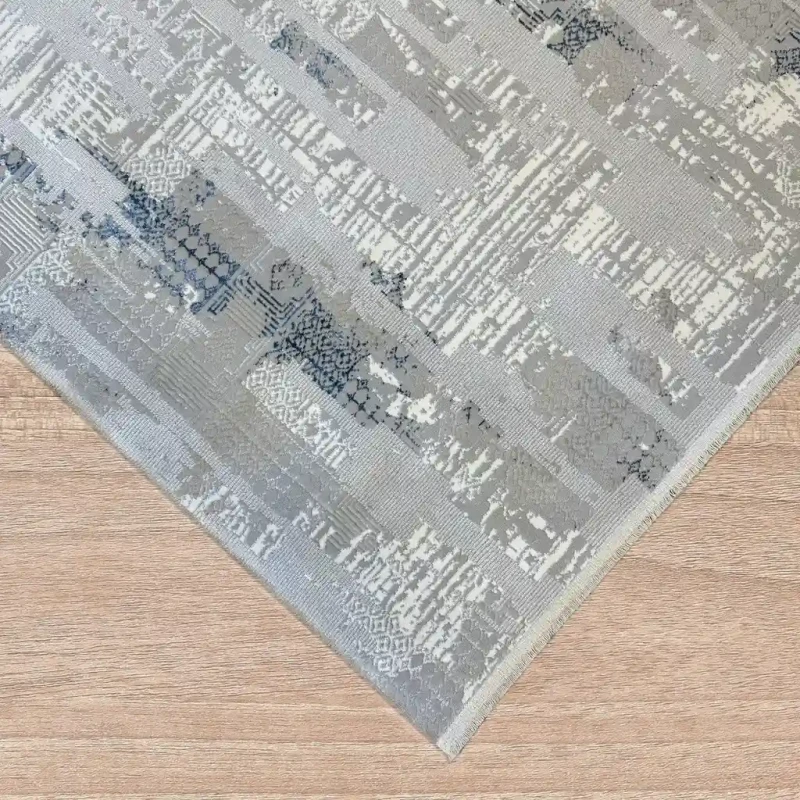 Dywan nowoczesny Dywilan Gordion 4 16112 blue/grey obszycie i frędzle