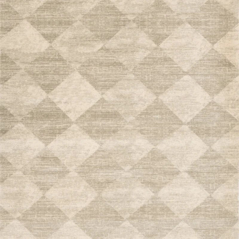 Dywan wełniany kwadrat geometria Agnella Agnus Checkered beż