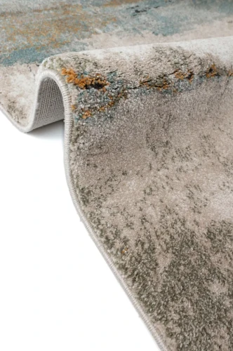 Dywan nowoczesny Cyrus beton beżowo-zielony - brzeg