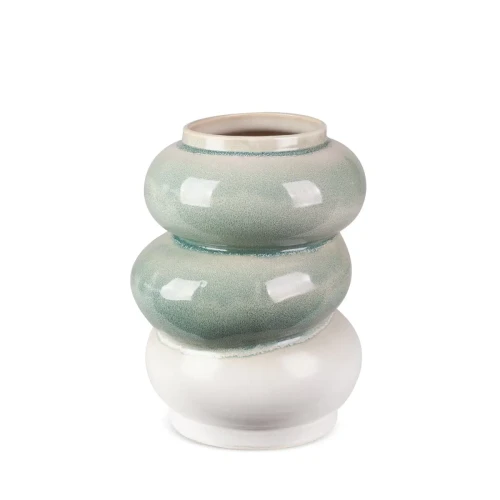 Wazon ceramiczny Liana 04 kremowo-miętowy