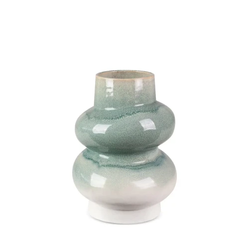 Wazon ceramiczny Liana 05 kremowo-miętowy