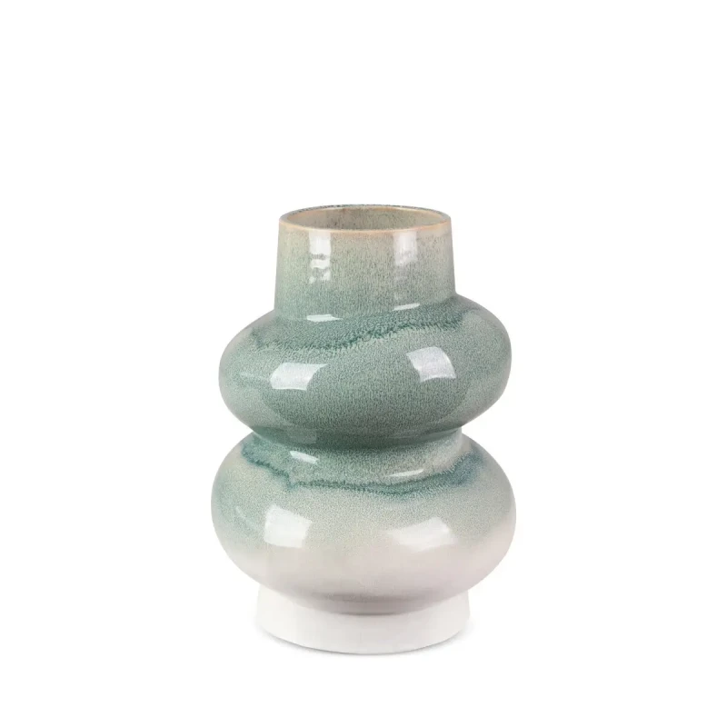 Wazon ceramiczny Liana 05 kremowo-miętowy