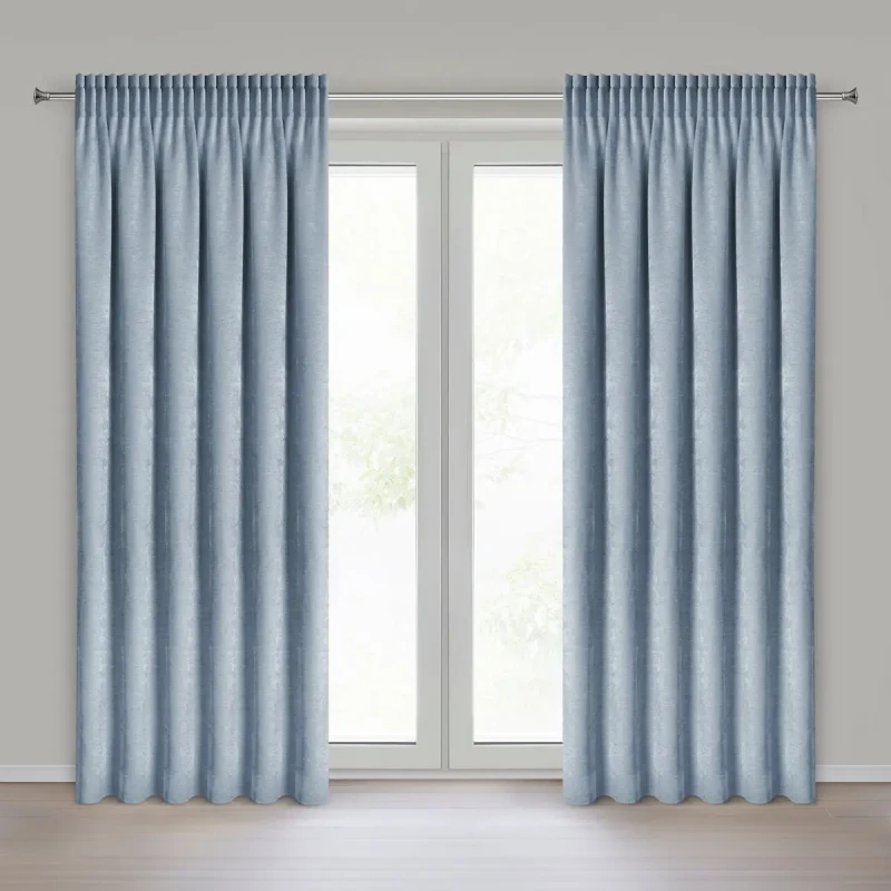 Eleganckie zasłony gotowe do pokoju Nilo 140x270 cm na taśmie ciemnoniebieskie