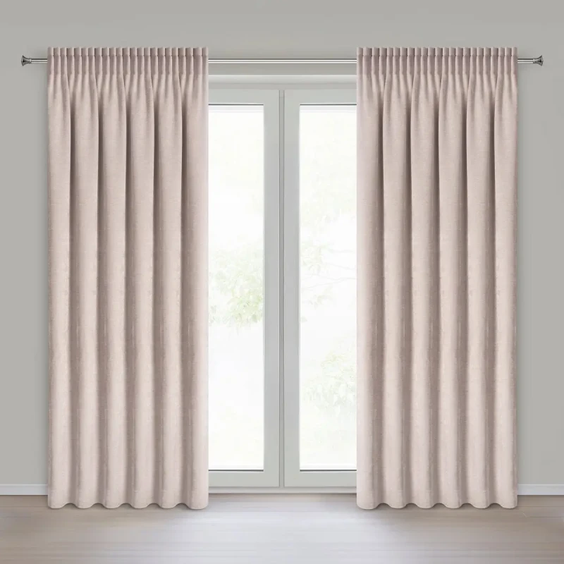 Eleganckie zasłony gotowe do pokoju Nilo 140x270 cm na taśmie różowa