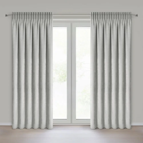 Eleganckie zasłony gotowe do pokoju Nilo 140x270 cm na taśmie srebrne