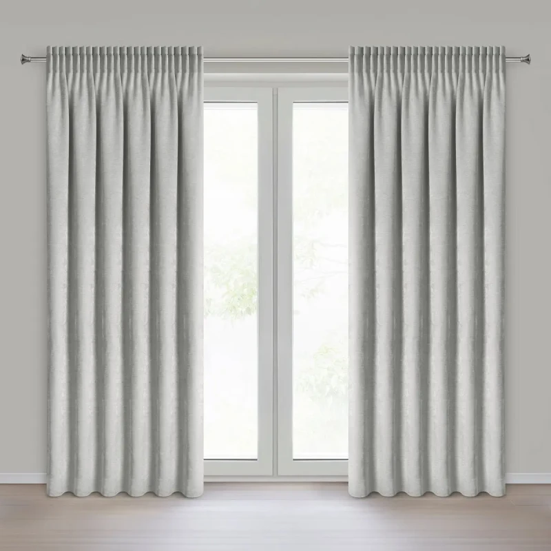Eleganckie zasłony gotowe do pokoju Nilo 140x270 cm na taśmie srebrne