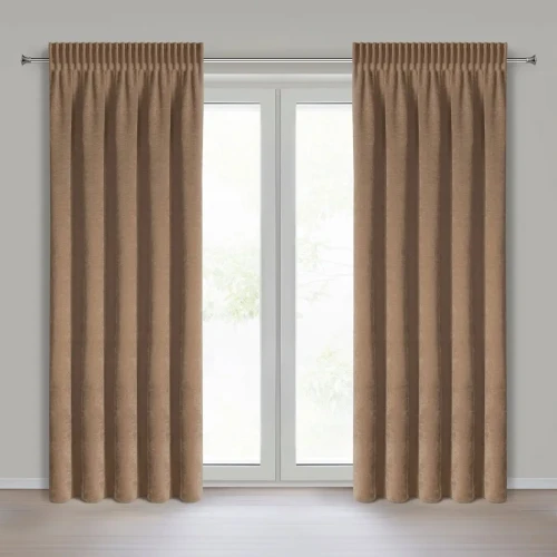 Eleganckie zasłony gotowe do pokoju Nilo 140x270 cm na taśmie ciemnorude