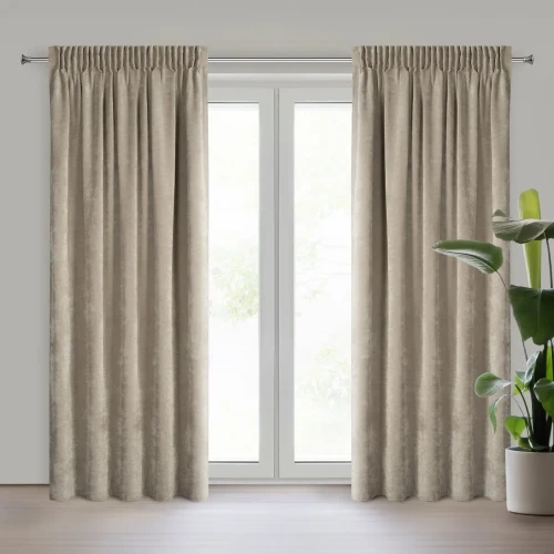 Eleganckie zasłony gotowe do pokoju Nilo kawa 140x270 cm na taśmie