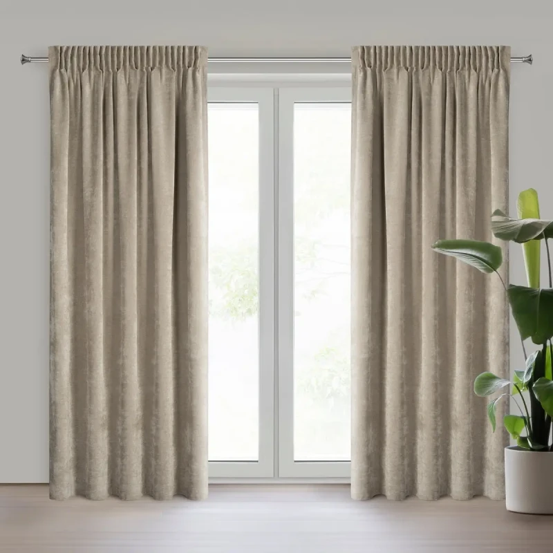 Eleganckie zasłony gotowe do pokoju Nilo kawa 140x270 cm na taśmie