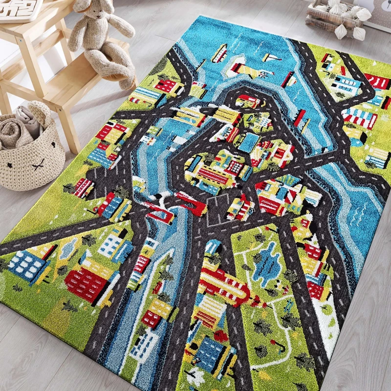 Dywan dla dzieci 3D wzór Ulice COLOR KIDS 03 - zdj. aranżacyjne