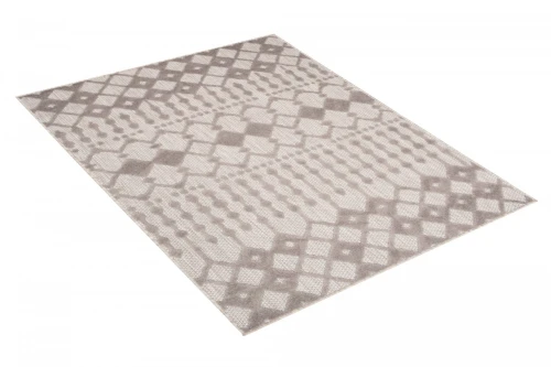 Szary dywan zewnętrzny do domu i na taras geometria 3d Patio EC76B - rzut ukośny